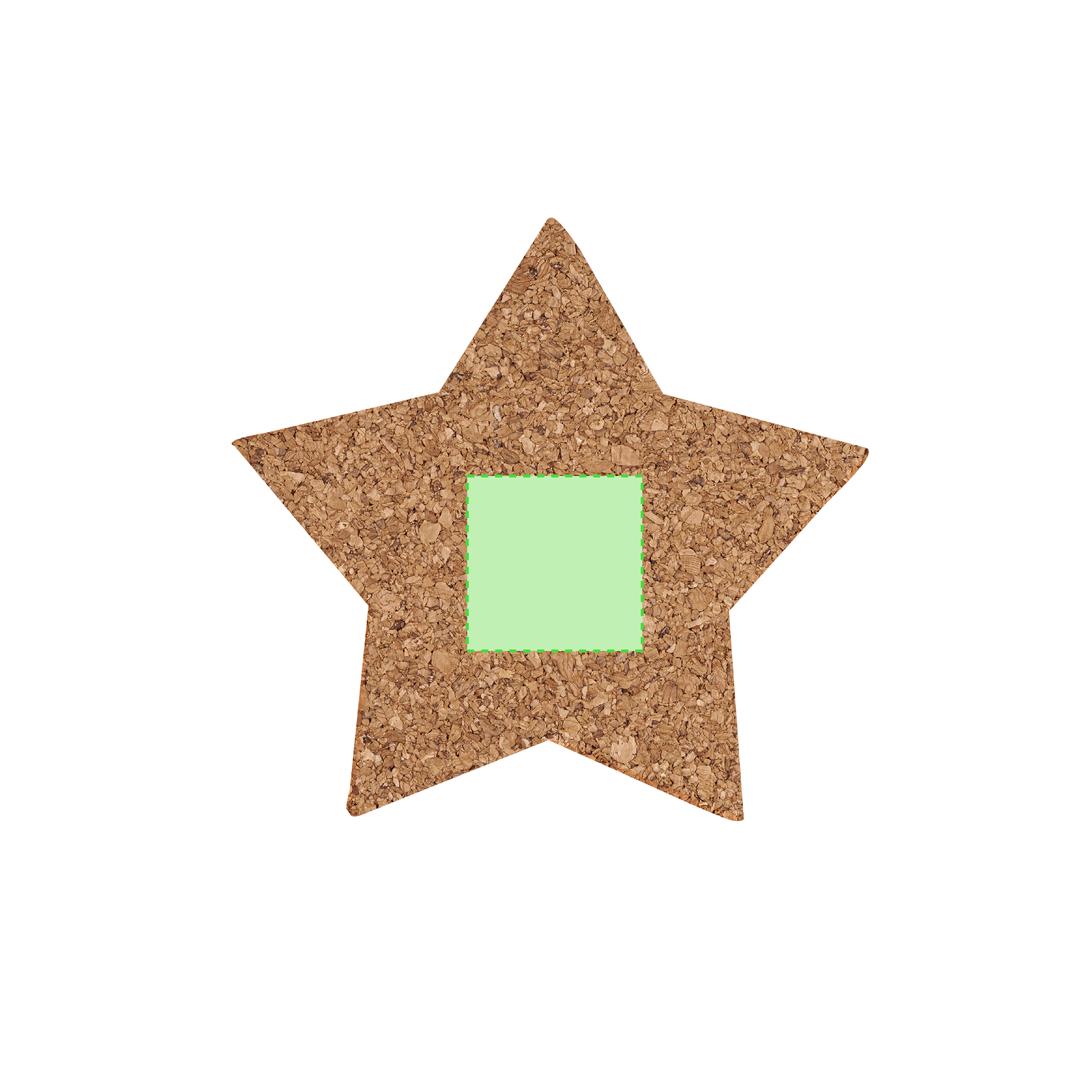 Set posavasos navideños Danop de corcho — 4 piezas en forma de estrella, presentados en caja kraft con estrella troquelada