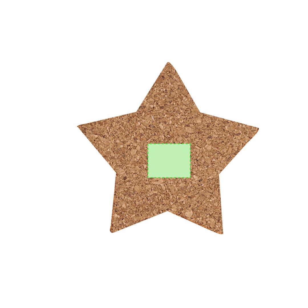 Set posavasos navideños Danop de corcho — 4 piezas en forma de estrella, presentados en caja kraft con estrella troquelada