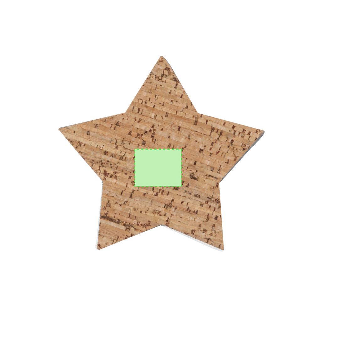 Set posavasos navideños Danop de corcho — 4 piezas en forma de estrella, presentados en caja kraft con estrella troquelada