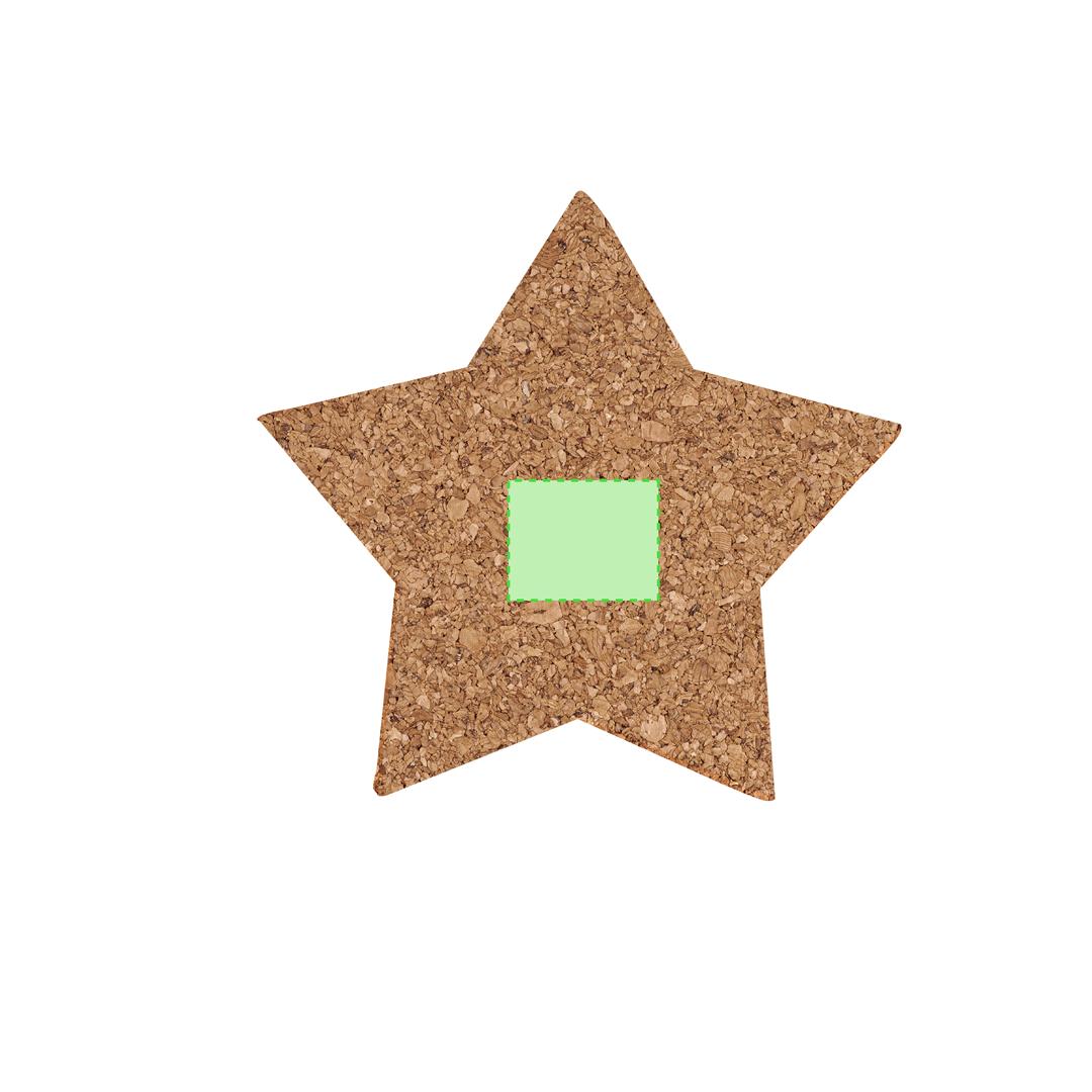 Set posavasos navideños Danop de corcho — 4 piezas en forma de estrella, presentados en caja kraft con estrella troquelada