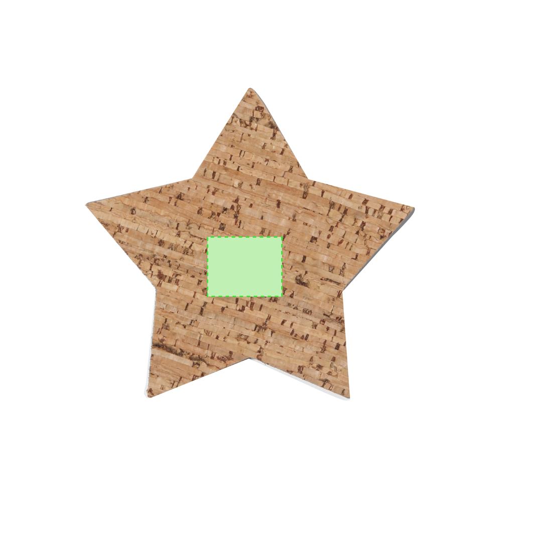 Set posavasos navideños Danop de corcho — 4 piezas en forma de estrella, presentados en caja kraft con estrella troquelada