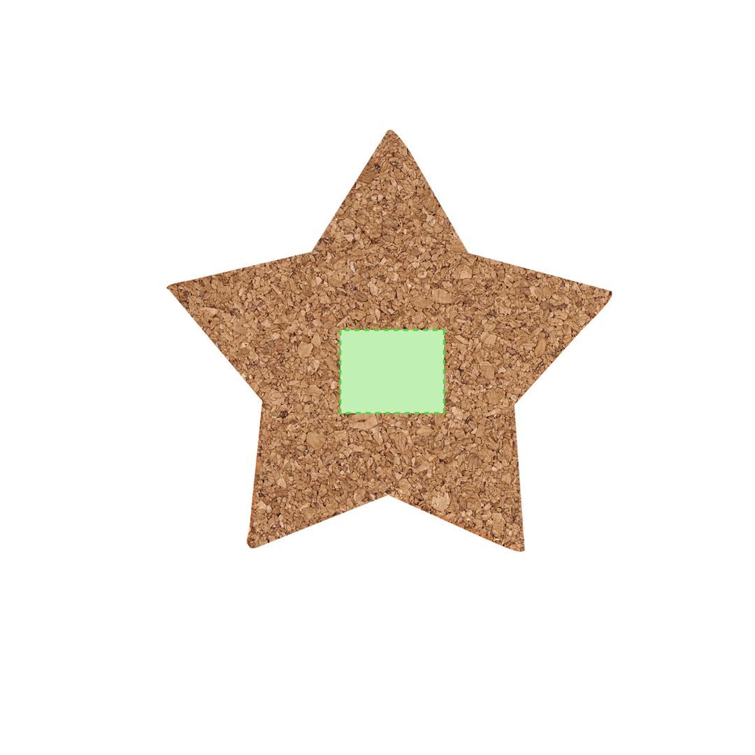 Set posavasos navideños Danop de corcho — 4 piezas en forma de estrella, presentados en caja kraft con estrella troquelada