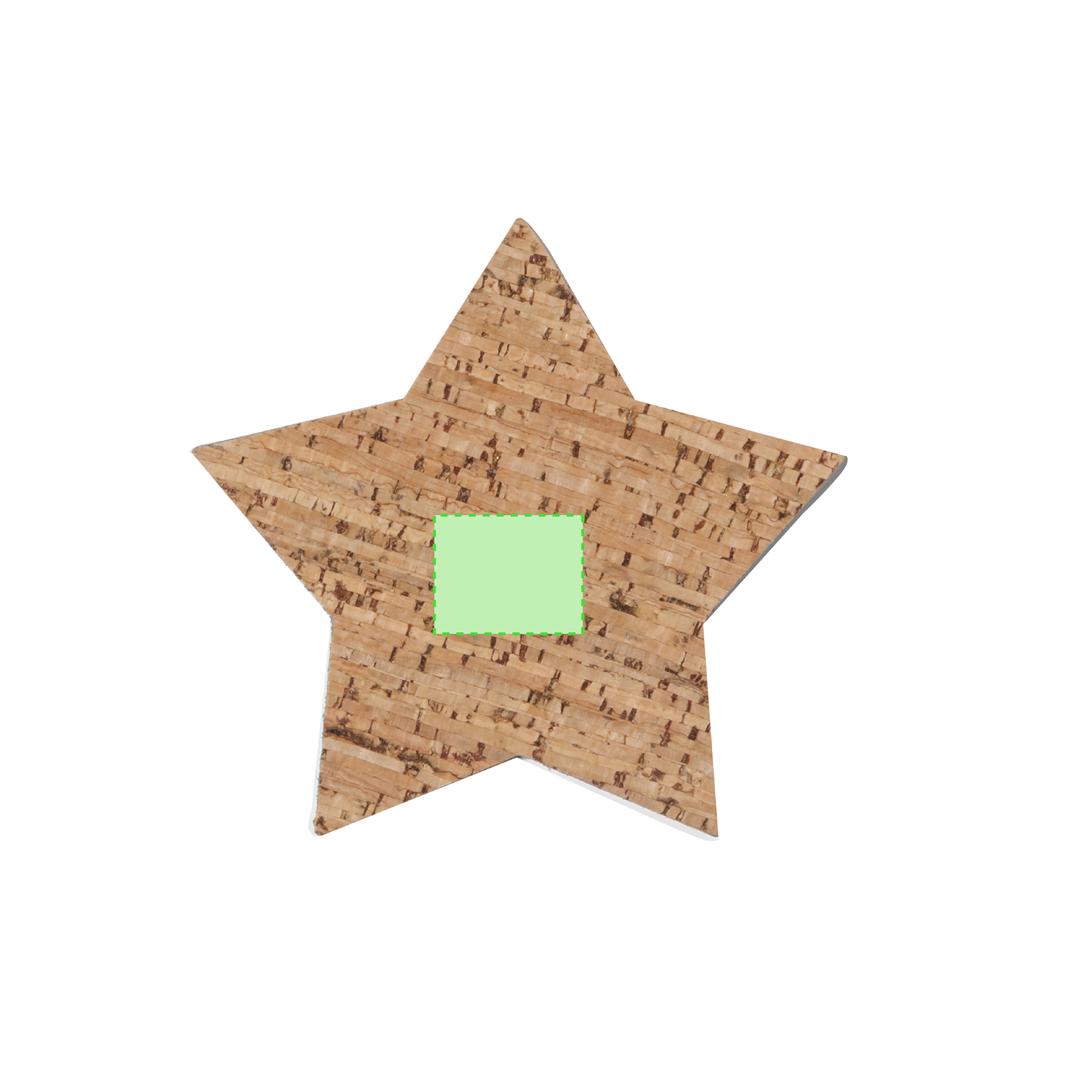 Set posavasos navideños Danop de corcho — 4 piezas en forma de estrella, presentados en caja kraft con estrella troquelada