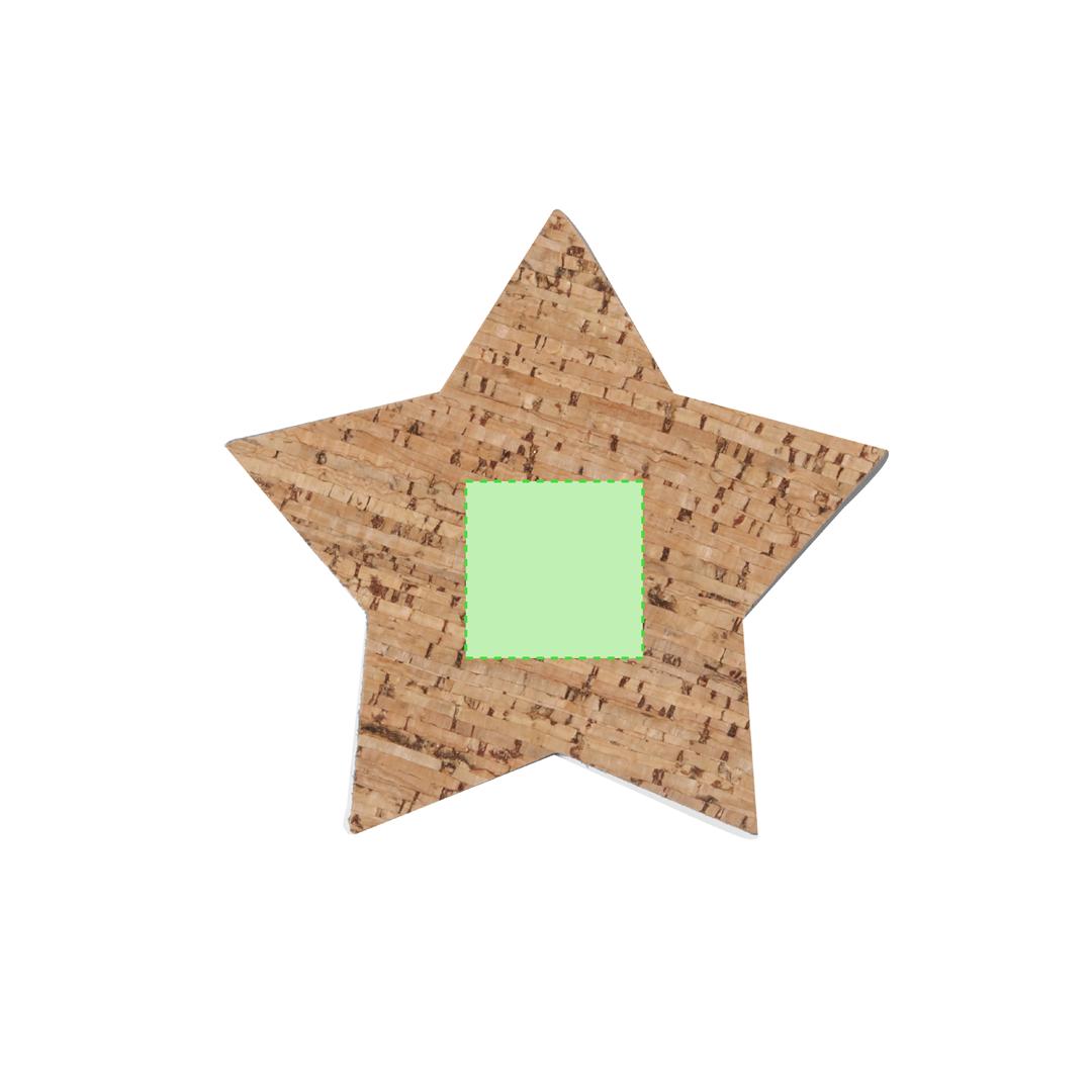 Set posavasos navideños Danop de corcho — 4 piezas en forma de estrella, presentados en caja kraft con estrella troquelada