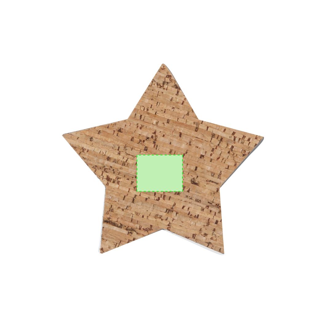 Set posavasos navideños Danop de corcho — 4 piezas en forma de estrella, presentados en caja kraft con estrella troquelada