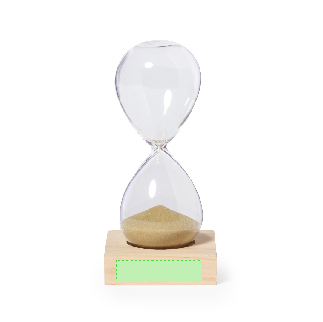 Reloj de arena de cristal borosilicato y madera de 5 minutos