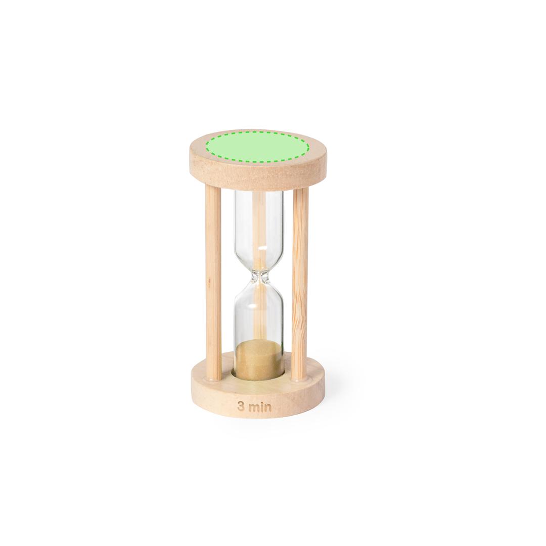 Reloj de arena de cristal borosilicato y madera de 3 minutos