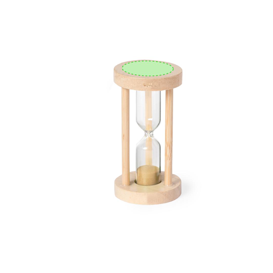 Reloj de arena de cristal borosilicato y madera de 3 minutos