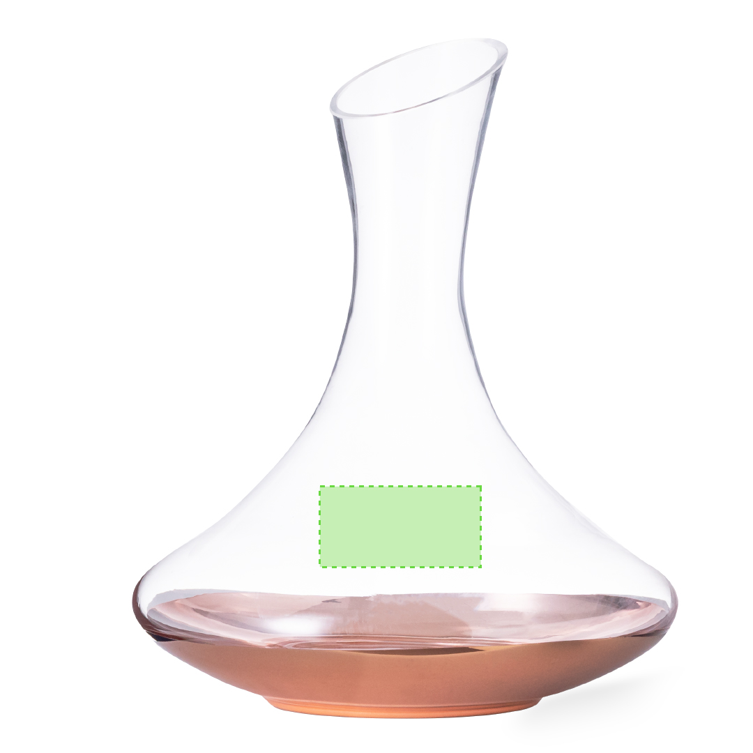 Set de vinos de cristal con recubrimiento rosado degradado 4 vasos 500 ml y decantador 1,8 L