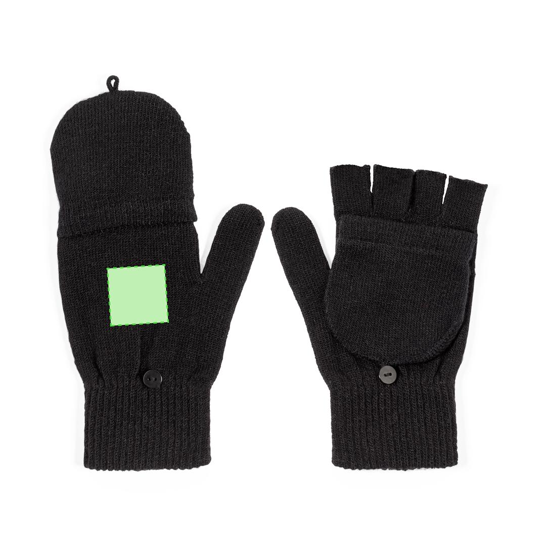 Par de guantes de acrílico suave con solapa plegable para convertirlos en manoplas — en bolsa individual reciclada
