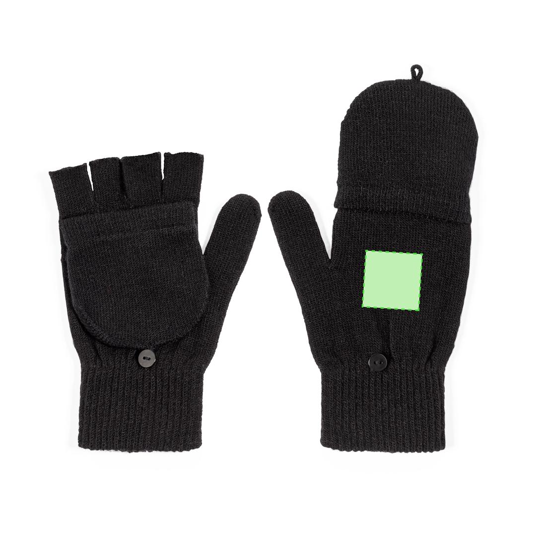 Par de guantes de acrílico suave con solapa plegable para convertirlos en manoplas — en bolsa individual reciclada