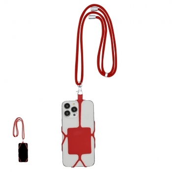 Lanyard porta-móvil combinado de silicona y poliéster