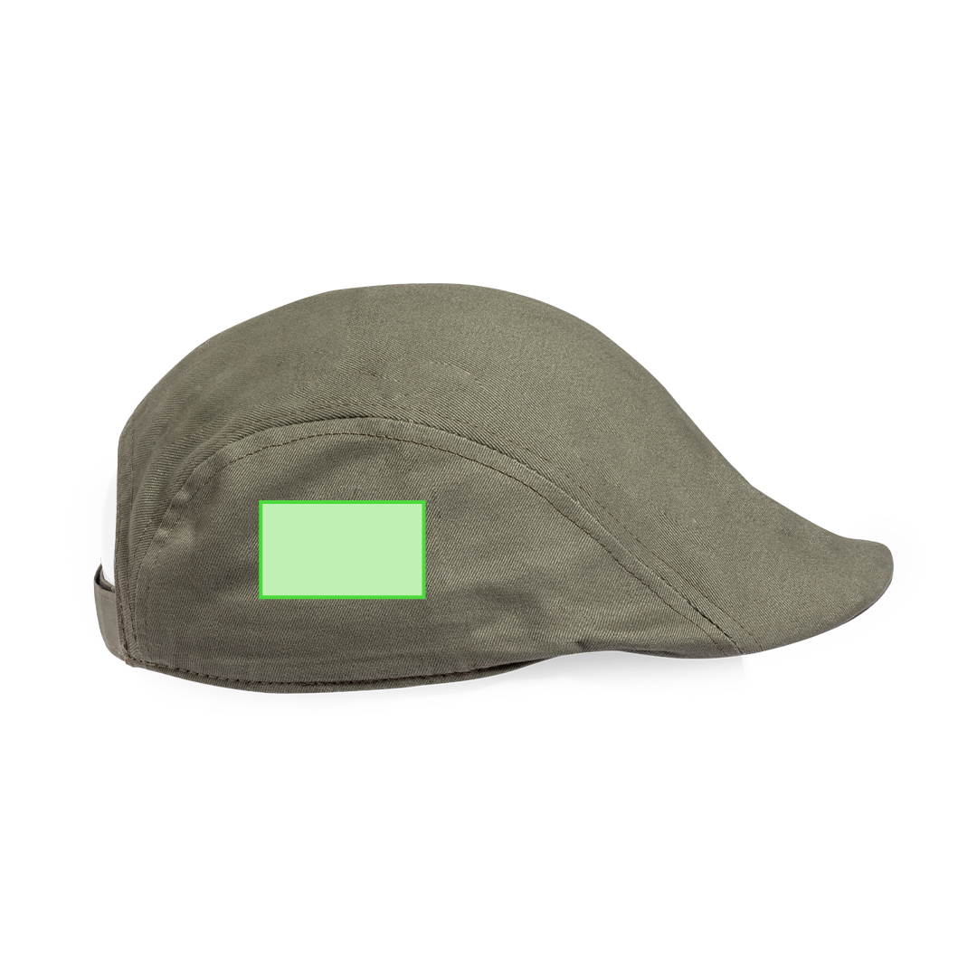 Gorra de corte clásico en algodón 100% con visera pequeña y cierre de velcro