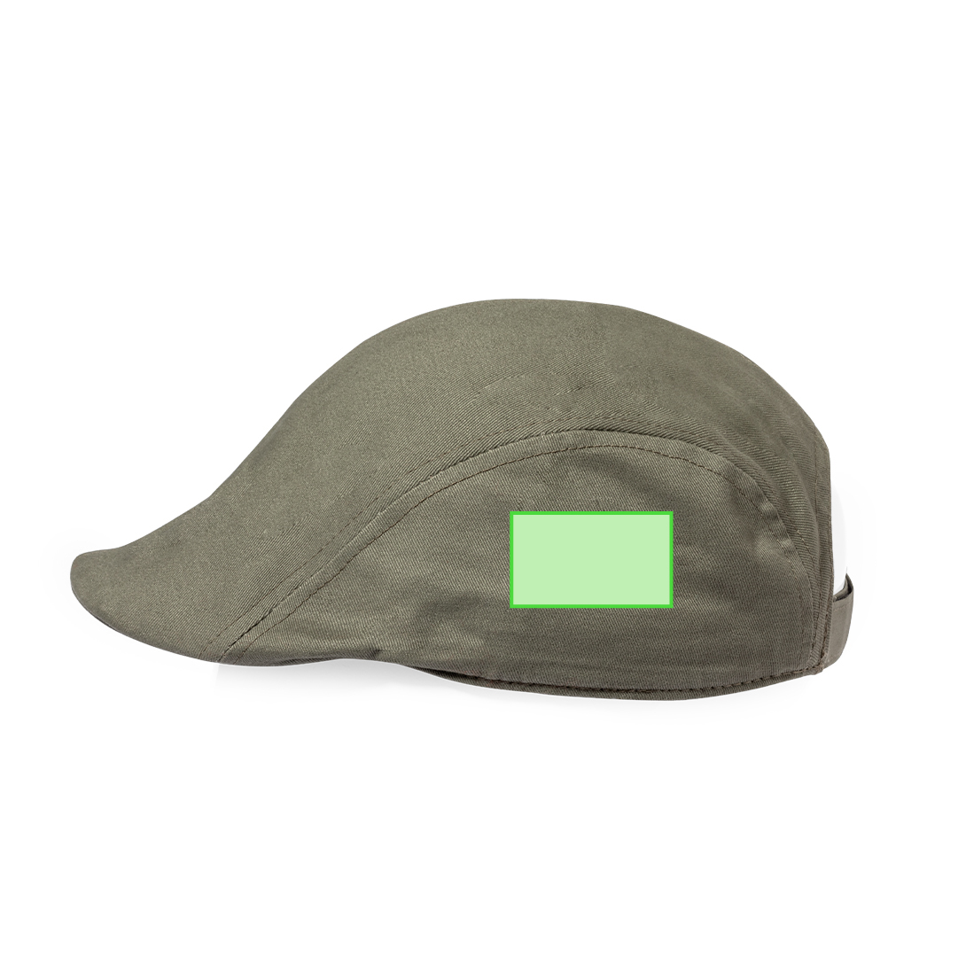 Gorra de corte clásico en algodón 100% con visera pequeña y cierre de velcro