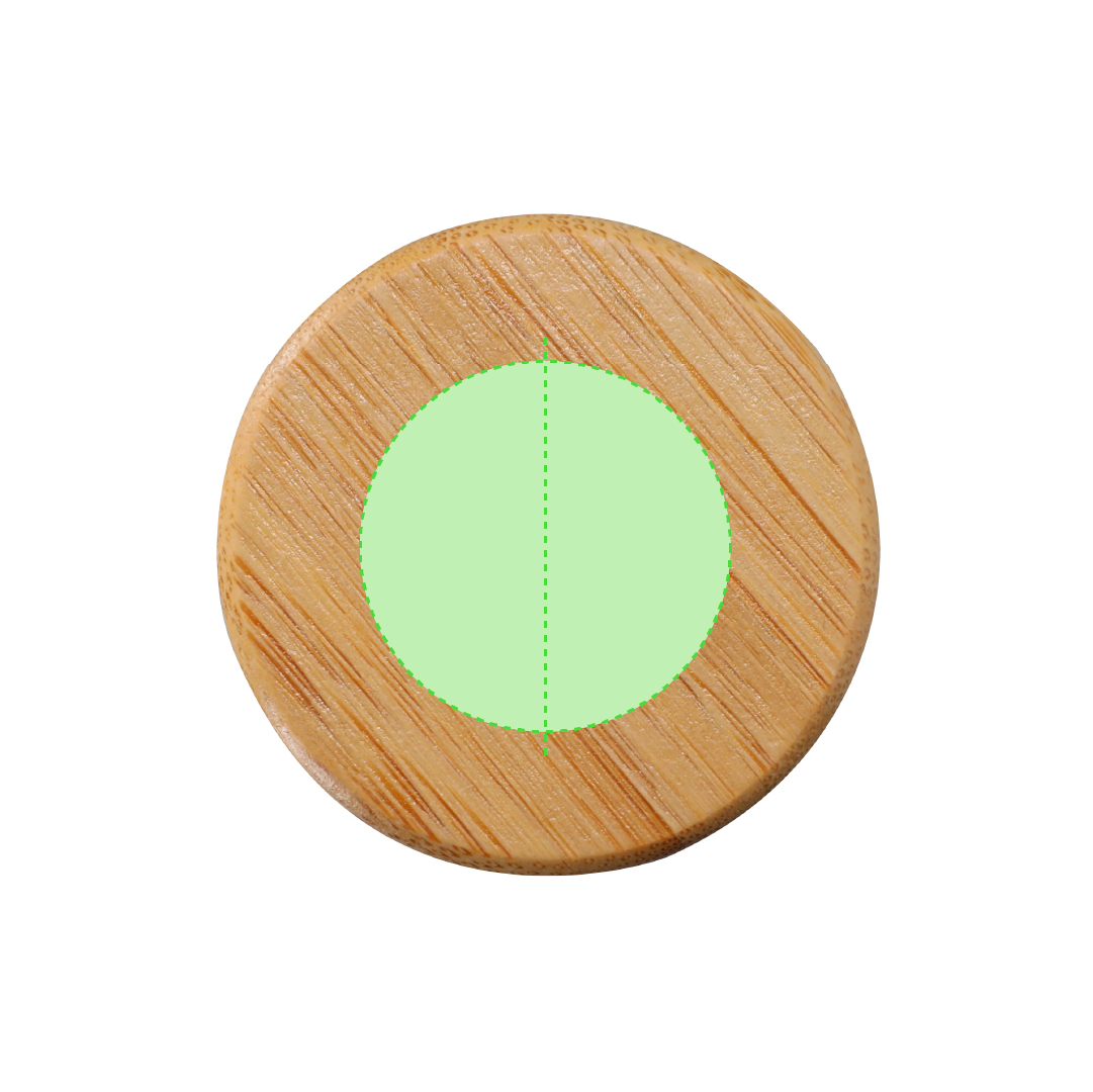 Bidón circular de cristal con funda de fieltro RPET y bambú 500 ml