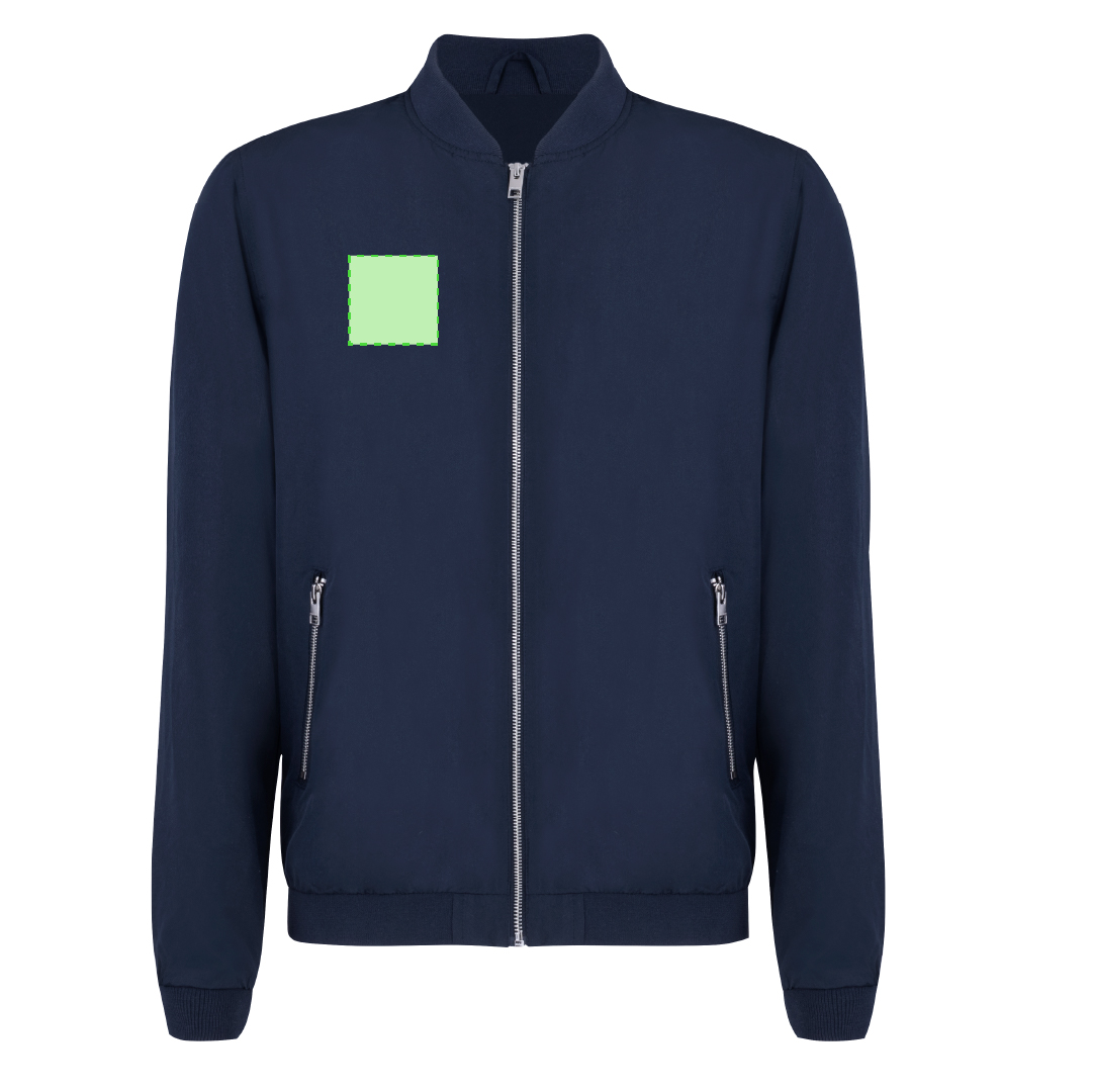 Chaqueta bomber Pinkman adulto — 100% poliéster con forro interior, cuello béisbol, cremalleras cromadas, ribete elástico en puños y bajo