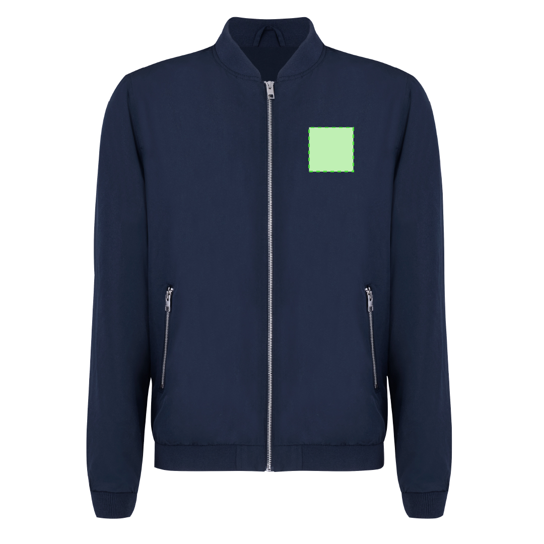 Chaqueta bomber Pinkman adulto — 100% poliéster con forro interior, cuello béisbol, cremalleras cromadas, ribete elástico en puños y bajo