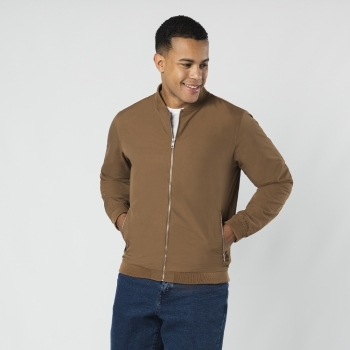 Chaqueta bomber Pinkman adulto — 100% poliéster con forro interior, cuello béisbol, cremalleras cromadas, ribete elástico en puños y bajo
