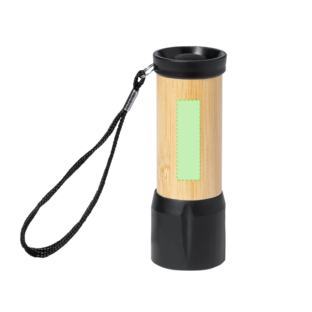 Linterna bambú sostenible 9 LEDs alta potencia 3 pilas AAA profesional