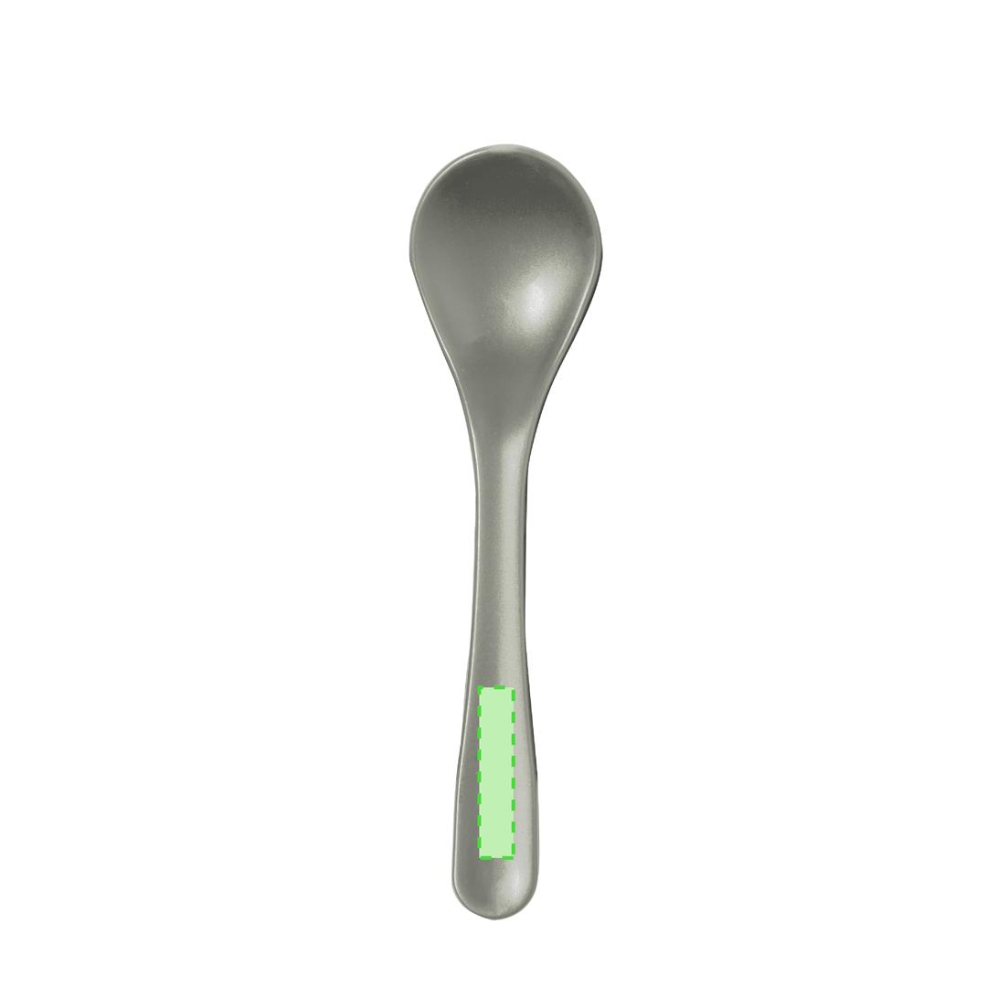 Set 3 cubiertos de PP reciclado mate en estuche coordinado — Food Grade — bolsa reciclada