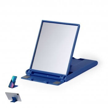Soporte plegable para smartphone con espejo de maquillaje integrado