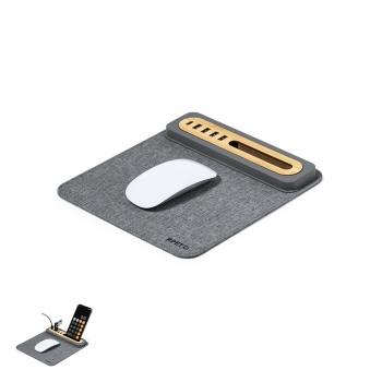 Alfombrilla multifunción de RPET con hub USB: 1 Tipo-C + 4 USB 2.0