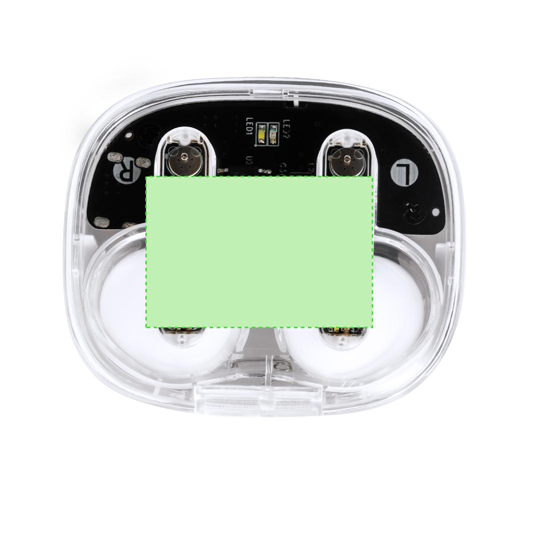 Auriculares Bluetooth 5.3 diseño transparente con gran autonomía, USB-C y caja kraft