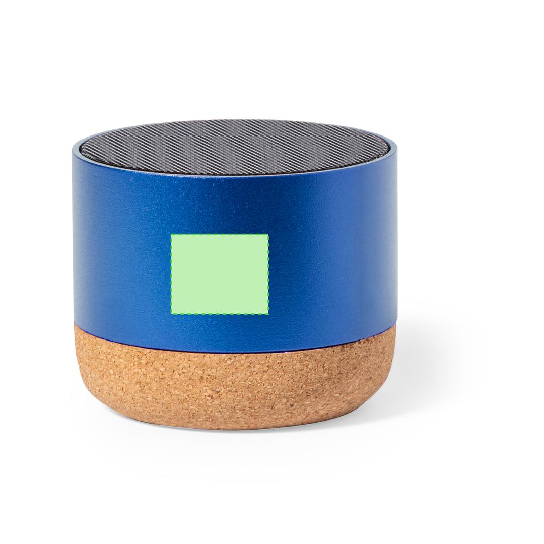 Altavoz Bluetooth eco de aluminio reciclado con base de corcho natural, 3W y batería 300 mAh