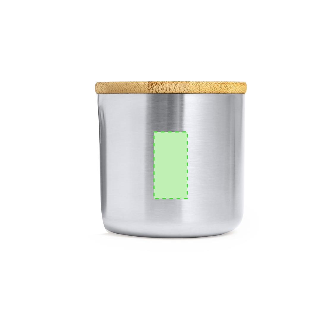 Taza térmica circular de acero reciclado con bambú 330 ml