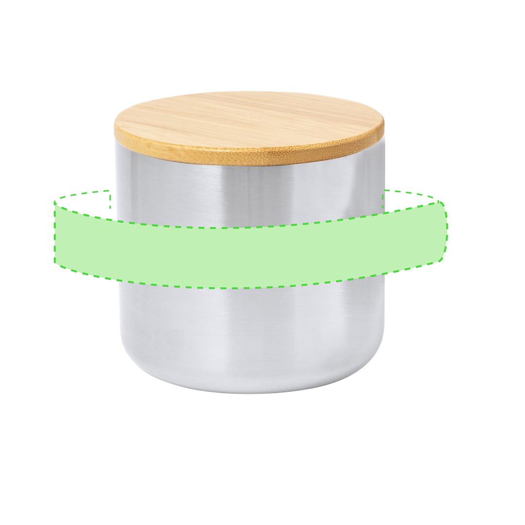 Taza térmica circular de acero reciclado con bambú 330 ml