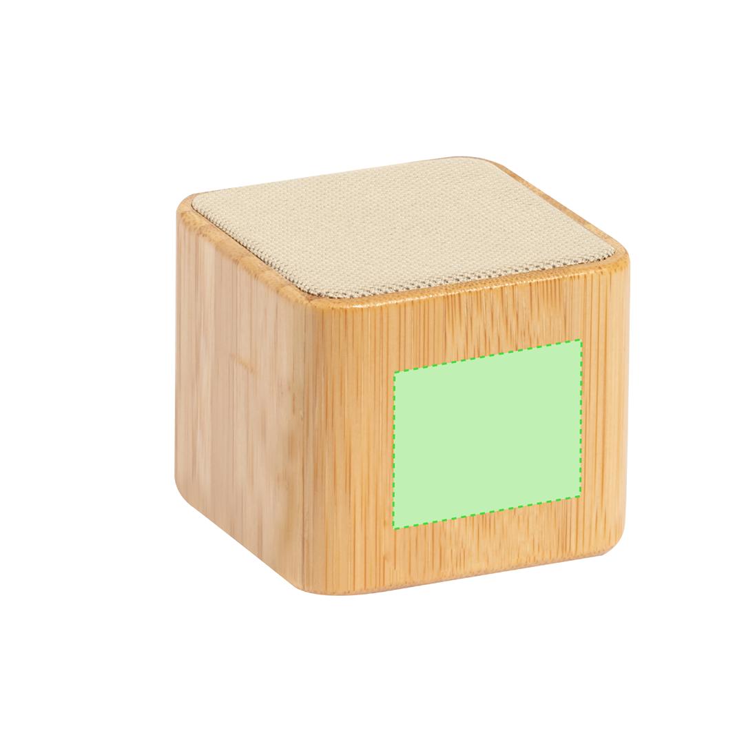 Altavoz inalámbrico Bluetooth de bambú con recubrimiento de algodón, 3W, 300 mAh y asa de algodón