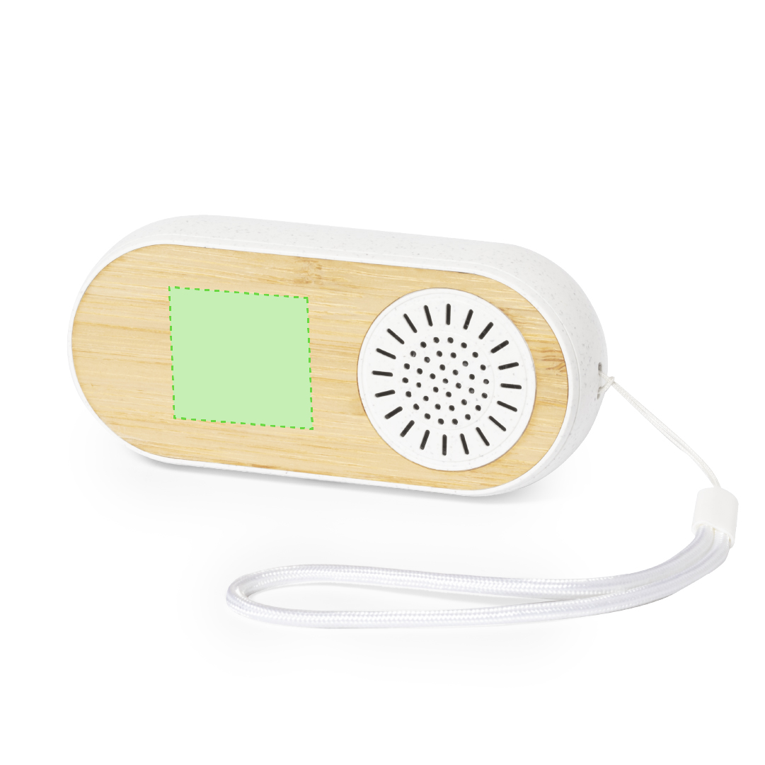 Set 2 en 1 auriculares + altavoz Bluetooth en bambú y caña de trigo con base LED carga