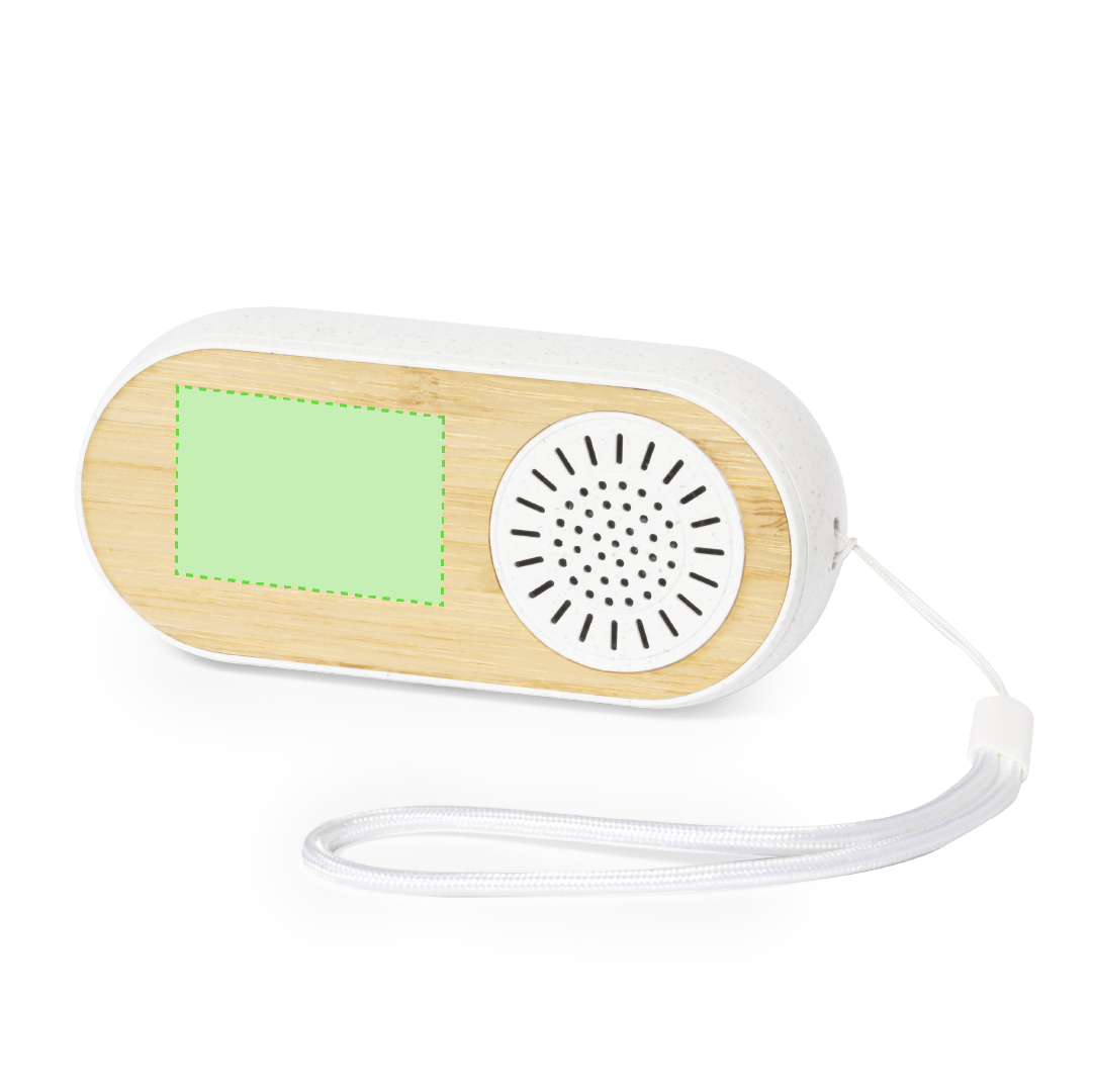 Set 2 en 1 auriculares + altavoz Bluetooth en bambú y caña de trigo con base LED carga