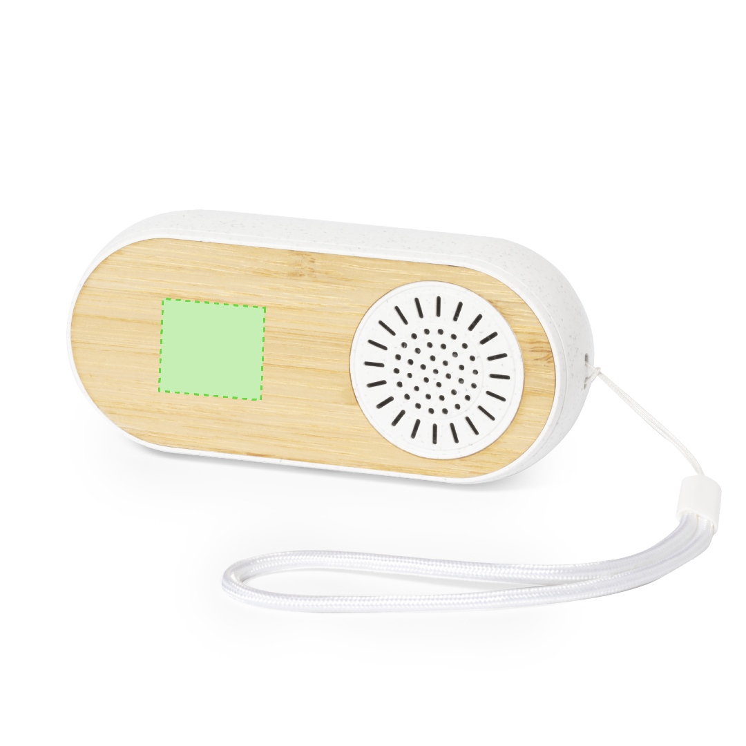 Set 2 en 1 auriculares + altavoz Bluetooth en bambú y caña de trigo con base LED carga