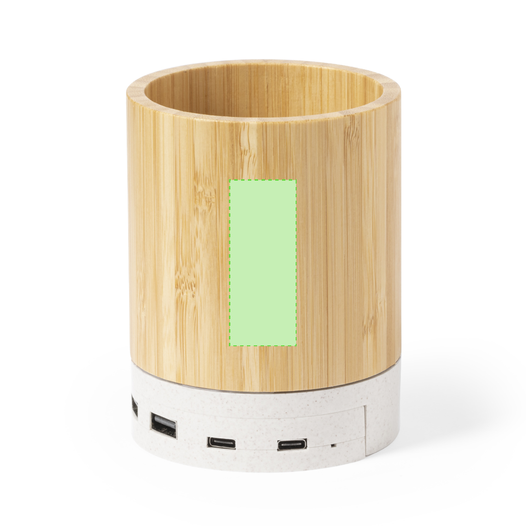 Lapicero multifunción de caña de trigo/ abs/ bambú con cargador 5W y 2 puertos USB