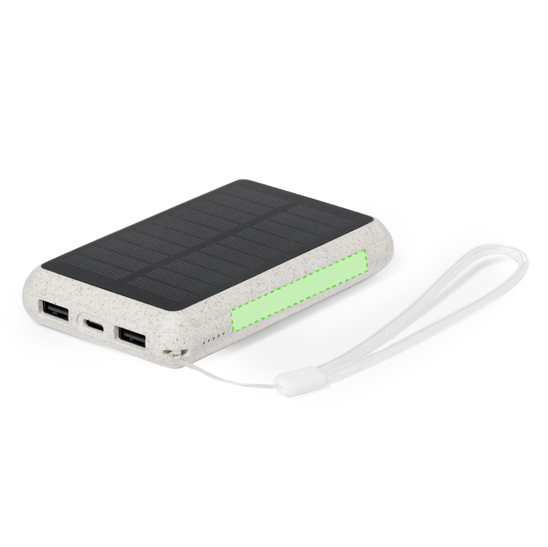 Powerbank solar de caña de trigo/ abs de 5000 mAh con panel fotovoltaico integrado