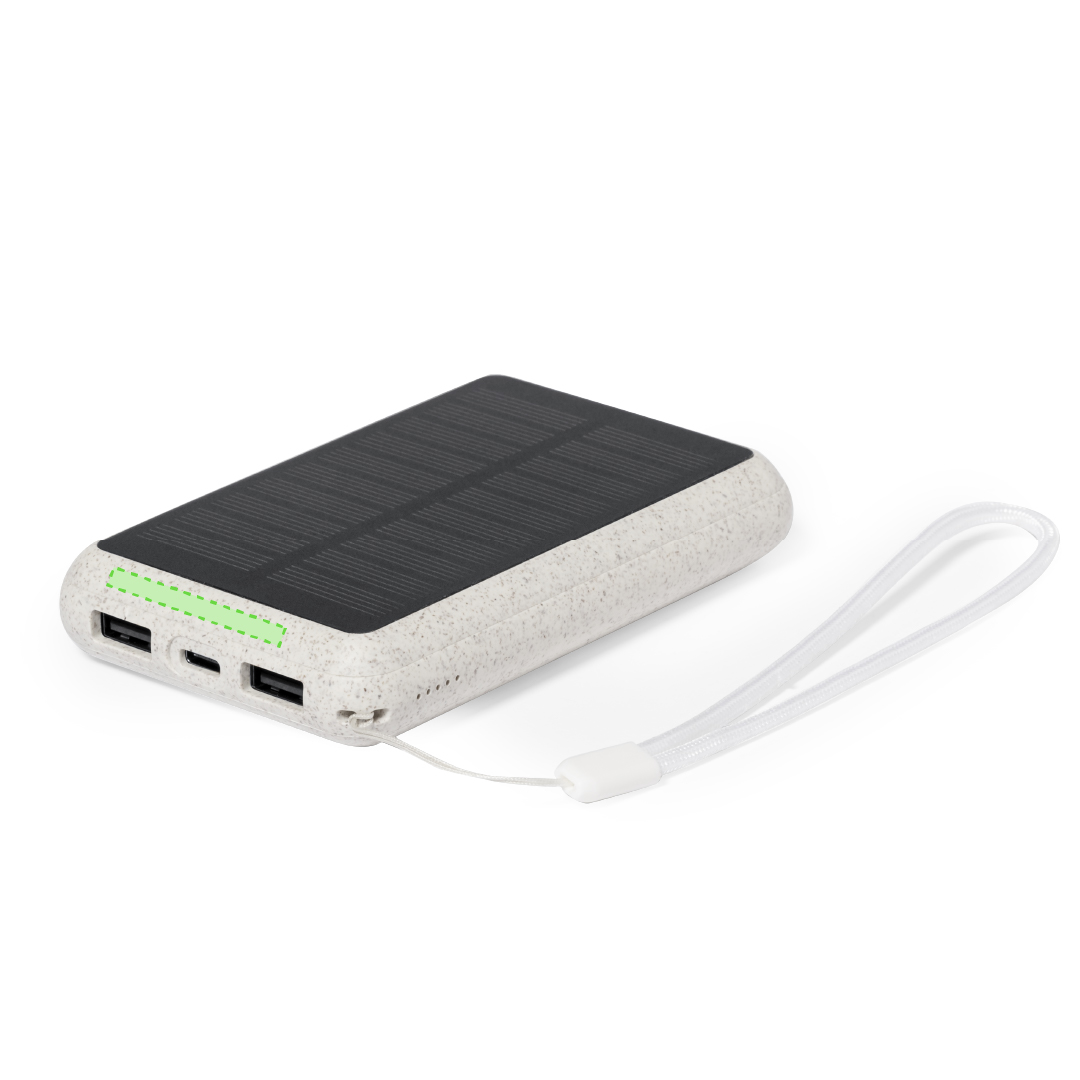 Powerbank solar de caña de trigo/ abs de 5000 mAh con panel fotovoltaico integrado