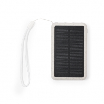 Powerbank solar de caña de trigo/ abs de 5000 mAh con panel fotovoltaico integrado