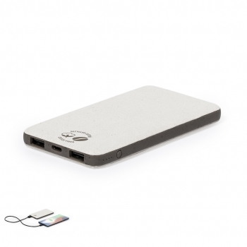 Powerbank de fibra de café/ abs/ algodón reciclado de 5000 mAh