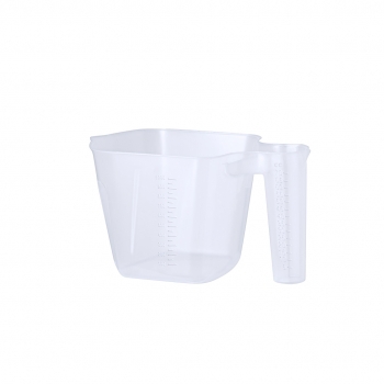 Jarra medidora de PP transparente 1 litro con asa medidora y escala en tramos de 50 ml