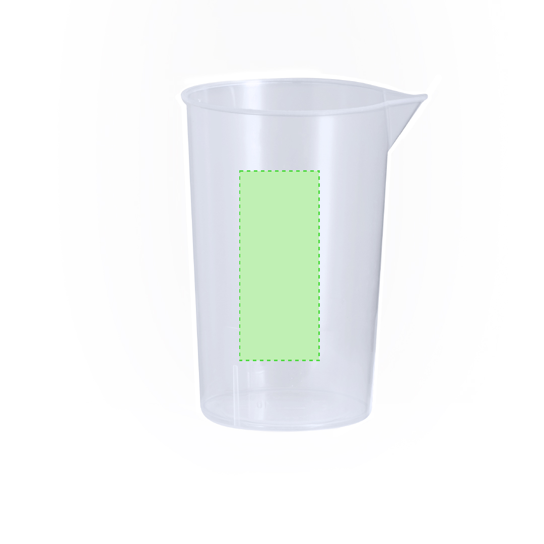 Vaso medidor de PP transparente 250 ml con escala en tramos de 10 ml y vertedor