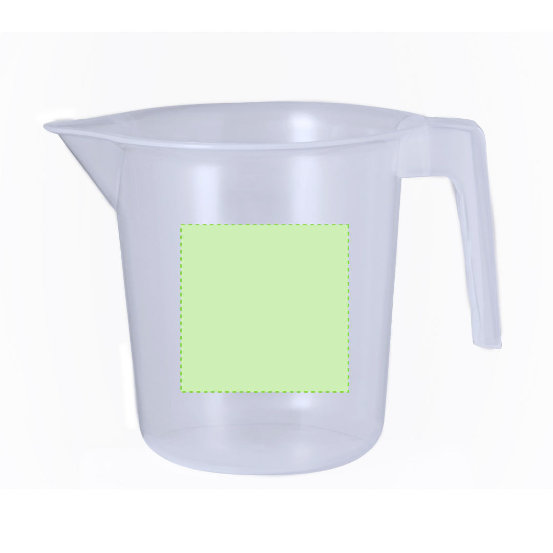 Jarra medidora de PP transparente 1 litro con asa y escala en tramos de 50 ml con vertedor