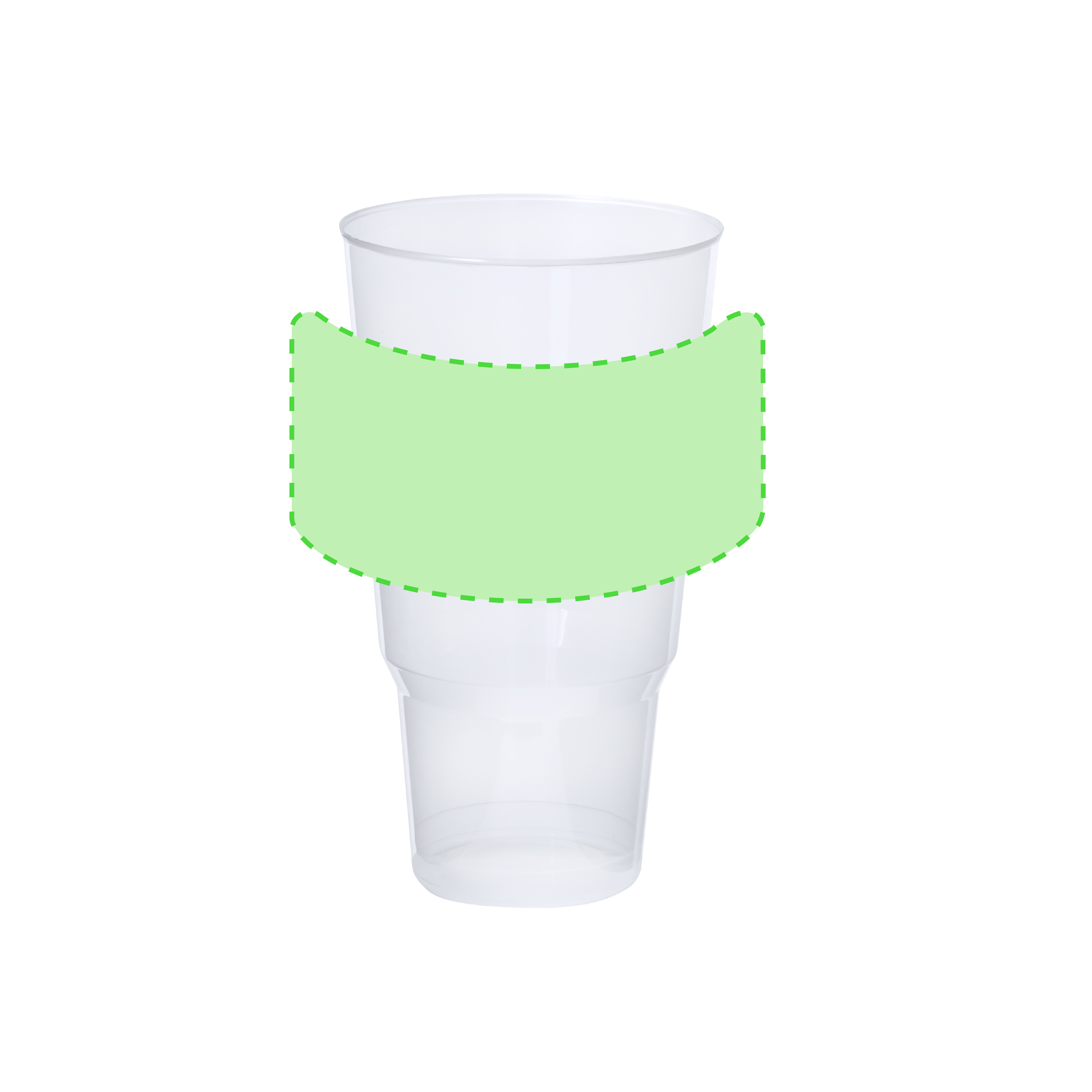 Vaso PP reutilizable gigante 1,2 L con base adaptable posavasos
