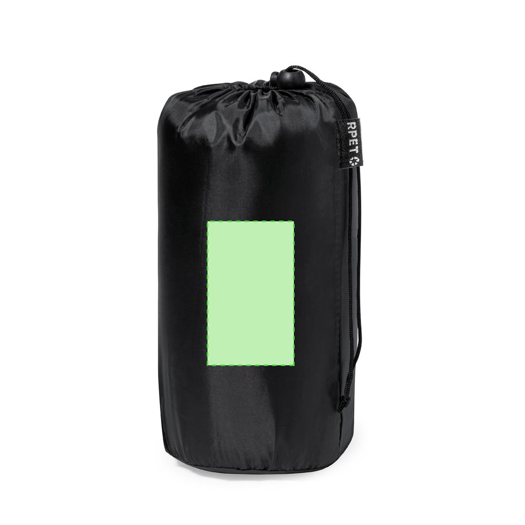 Manta de poliéster RPET con patrón tartán bicolor, bolsa de transporte con autocierre y logotipo RPET