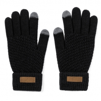 Par de guantes táctiles de poliéster RPET con función en dedos índice y pulgar — con marcaje en láser disponible