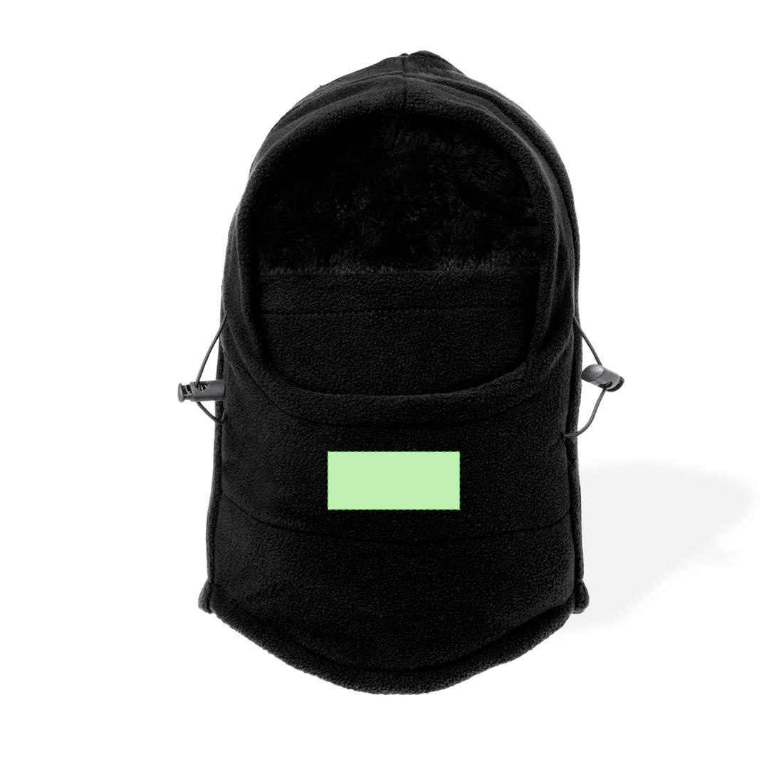 Braga-gorro de polar fleece anti-pilling de 200 g/m² con interior de pelo y cordones de ajuste — interior siempre en negro