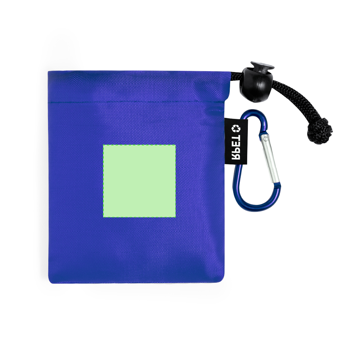 Poncho niño de PE 90×64 cm con funda poliéster RPET y mosquetón