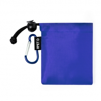 Poncho niño de PE 90×64 cm con funda poliéster RPET y mosquetón