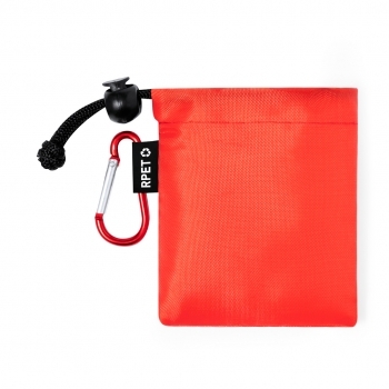 Poncho niño de PE 90×64 cm con funda poliéster RPET y mosquetón