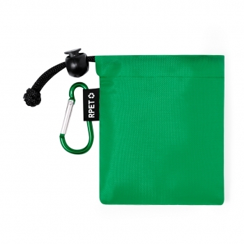 Poncho niño de PE 90×64 cm con funda poliéster RPET y mosquetón